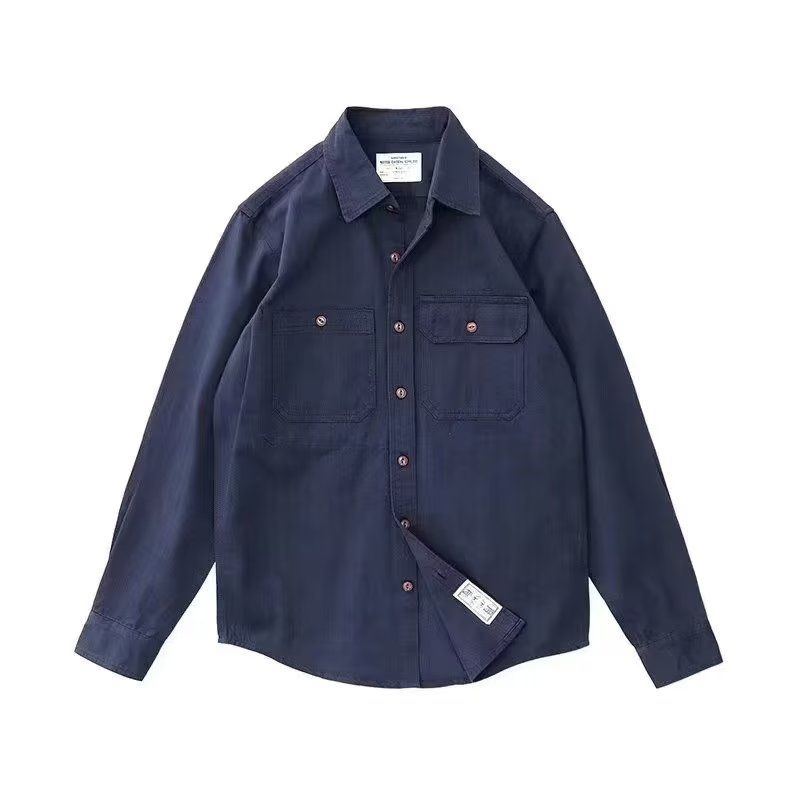 Winter Sun Clothing - American Japanese Retro Work Shirt Long-sleeved