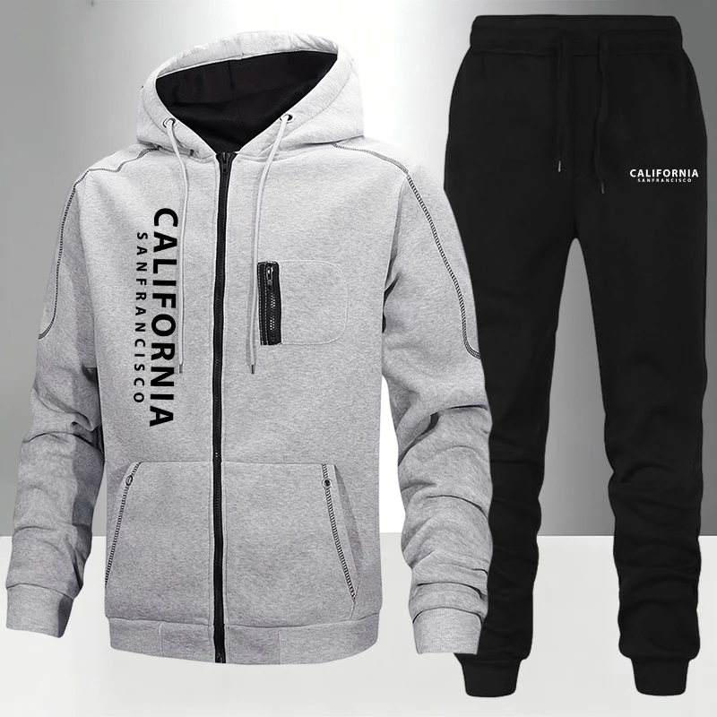Winter Clothing Ideas - Men's Tracksuit Casual Hoodie Zipper Sweatshirts