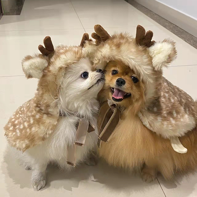 Pet Christmas Apparel Elk Cloa - Winter Clothing Dress Up review and price