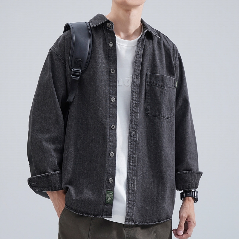 Denim Shirt Men's Long Sleeve  - Winter Clothing Matching review and price