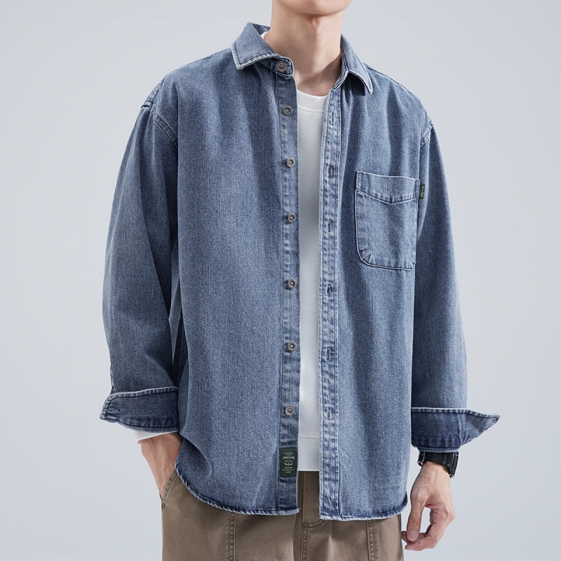 Denim Shirt Men's Long Sleeve  - Winter Clothing Matching review and price