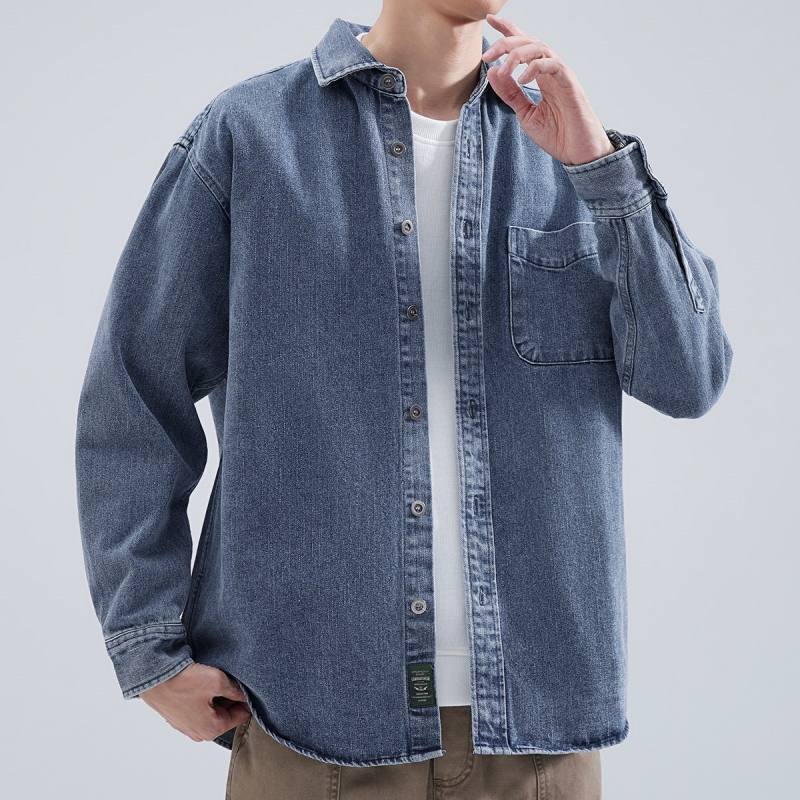 Denim Shirt Men's Long Sleeve  - Winter Clothing Matching review and price