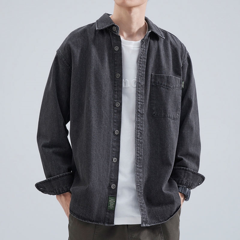 Denim Shirt Men's Long Sleeve  - Winter Clothing Matching review and price