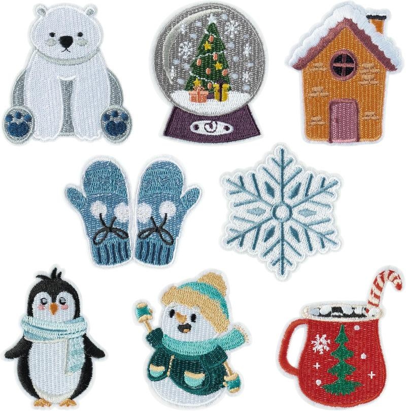 8 Pcs Winter Themed Iron on Pa - Winter Clothing Pictures review and price