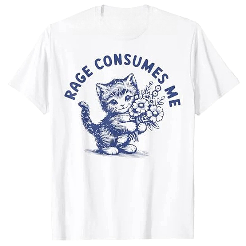 Rage Consumes Me Cat Flower Cu - Winter Clothing Meme review and price