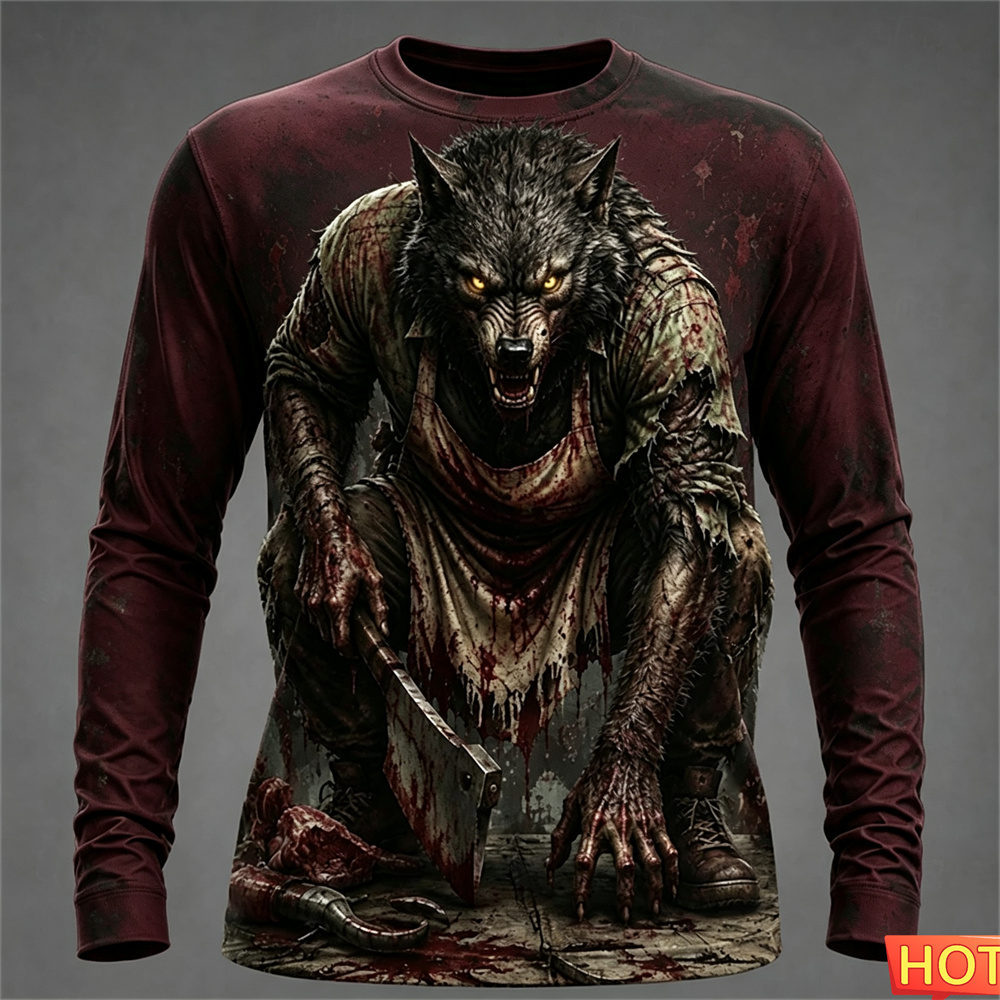 Halloween Bloody Wolf T-shirt  - Winter Sun Clothing review and price
