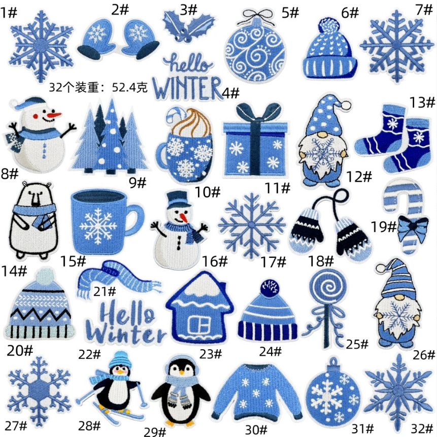 10 Pcs Hello Winter Series Emb - Winter Clothing Pictures review and price